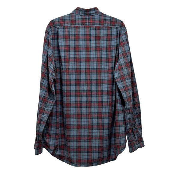 Polo Ralph Lauren EUC Plaid Button Down Men's XL Blue Red Classic Fit Stretch - Picture 2 of 11
